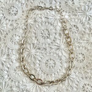 Y2K Silver hoop chain necklace or belt